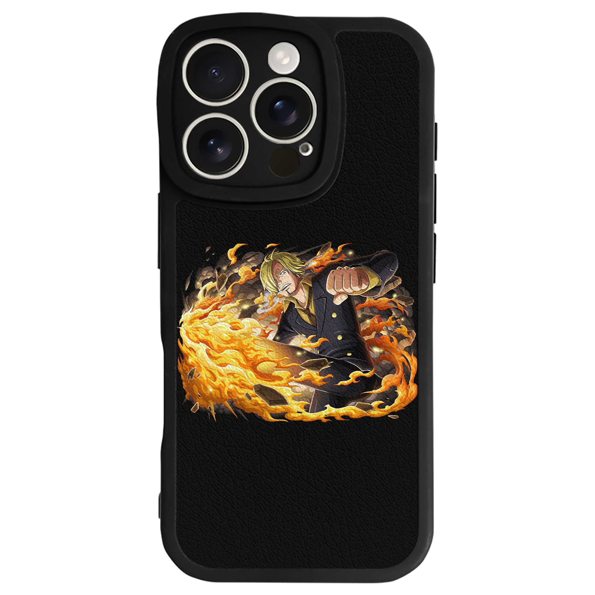 （画像用） ワンピース サンジ ONE PIECE Sanji 【iPhone 16シリーズ対応】シリコンスマホケース（レザー調） 材質：シリコン